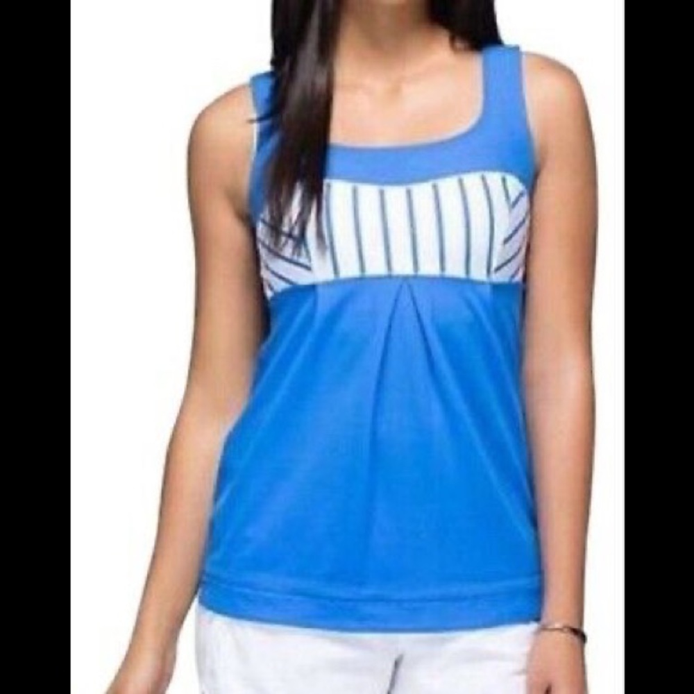 LULULEMON TAME ME RUN TANK TOP PIPER BLUE STRIPE